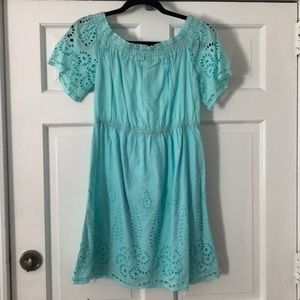 Miss Kelly Mint Crochet On/Off Shoulder Dress S